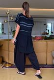 Made in Italy Linear Frill Top Black